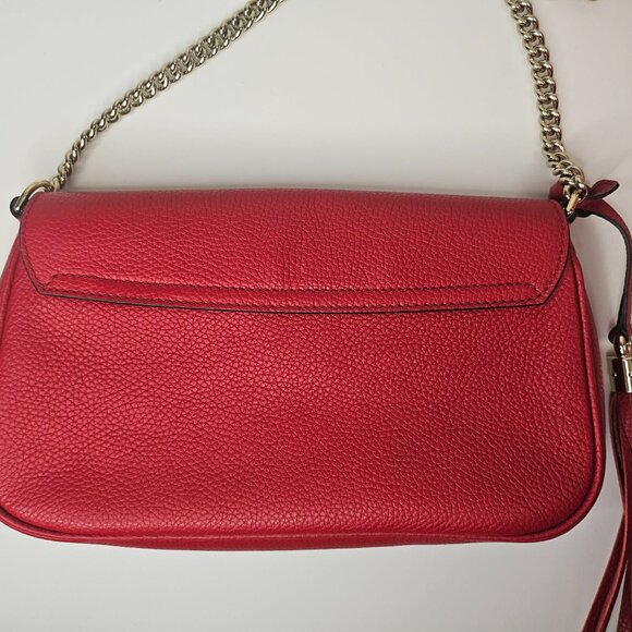 Authentic Gucci Soho Leather Chain Shoulder Bag Red - Picture 2 of 8